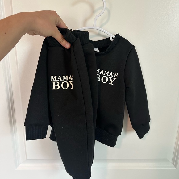 Other - Mama's Boy Black Toddler Sweatshirt Set